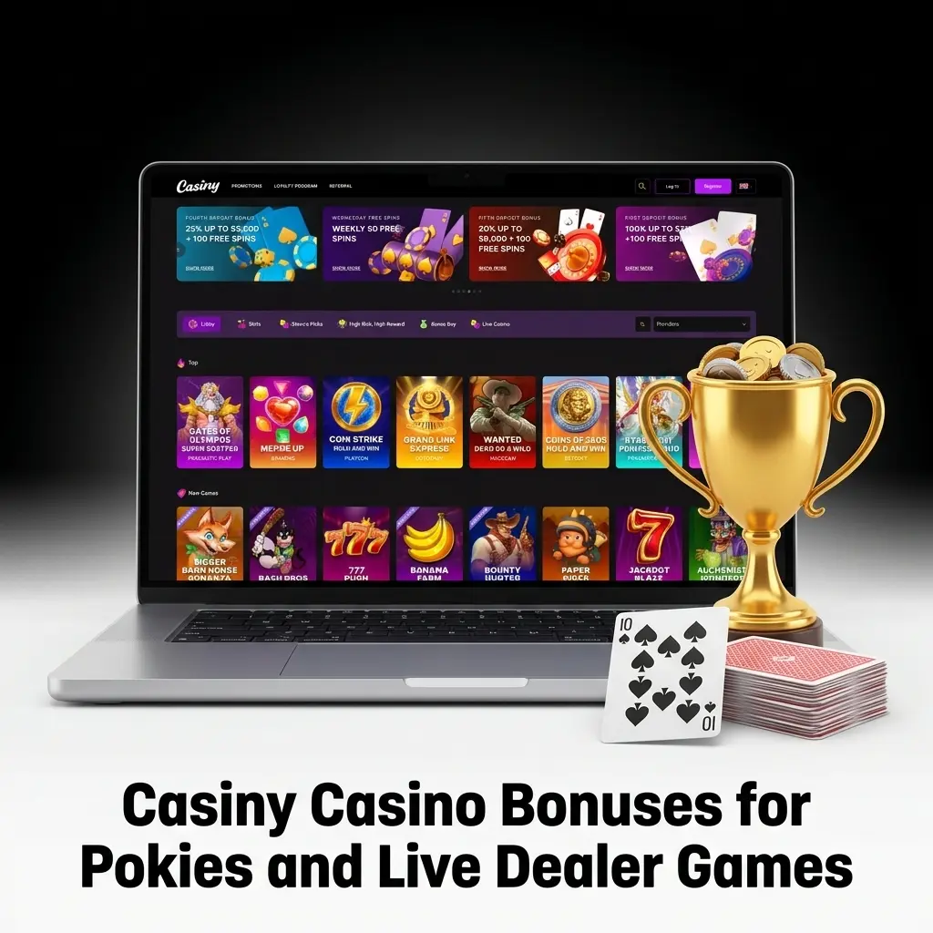 Casiny Casino Bonuses for Pokies and Live Dealer Games