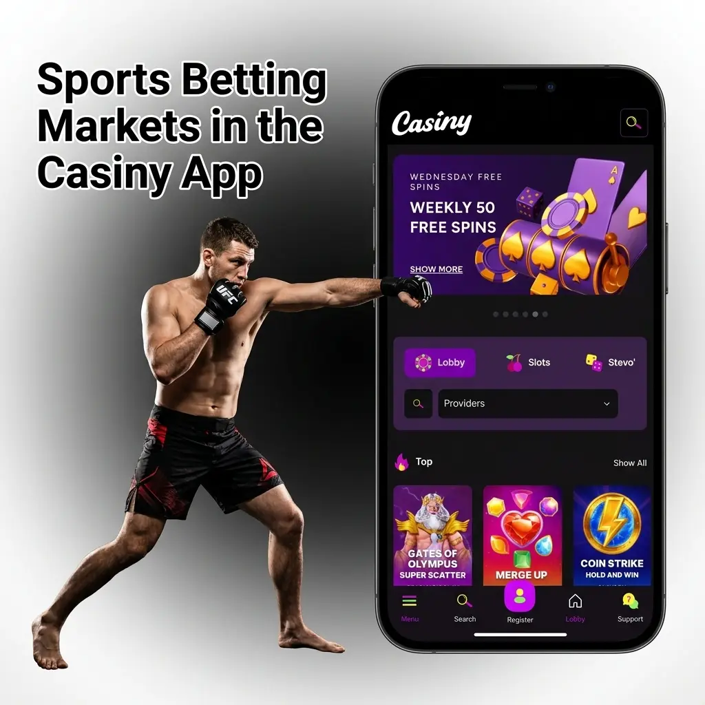 Sports betting markets available in the Casiny app